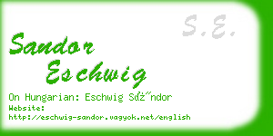 sandor eschwig business card
